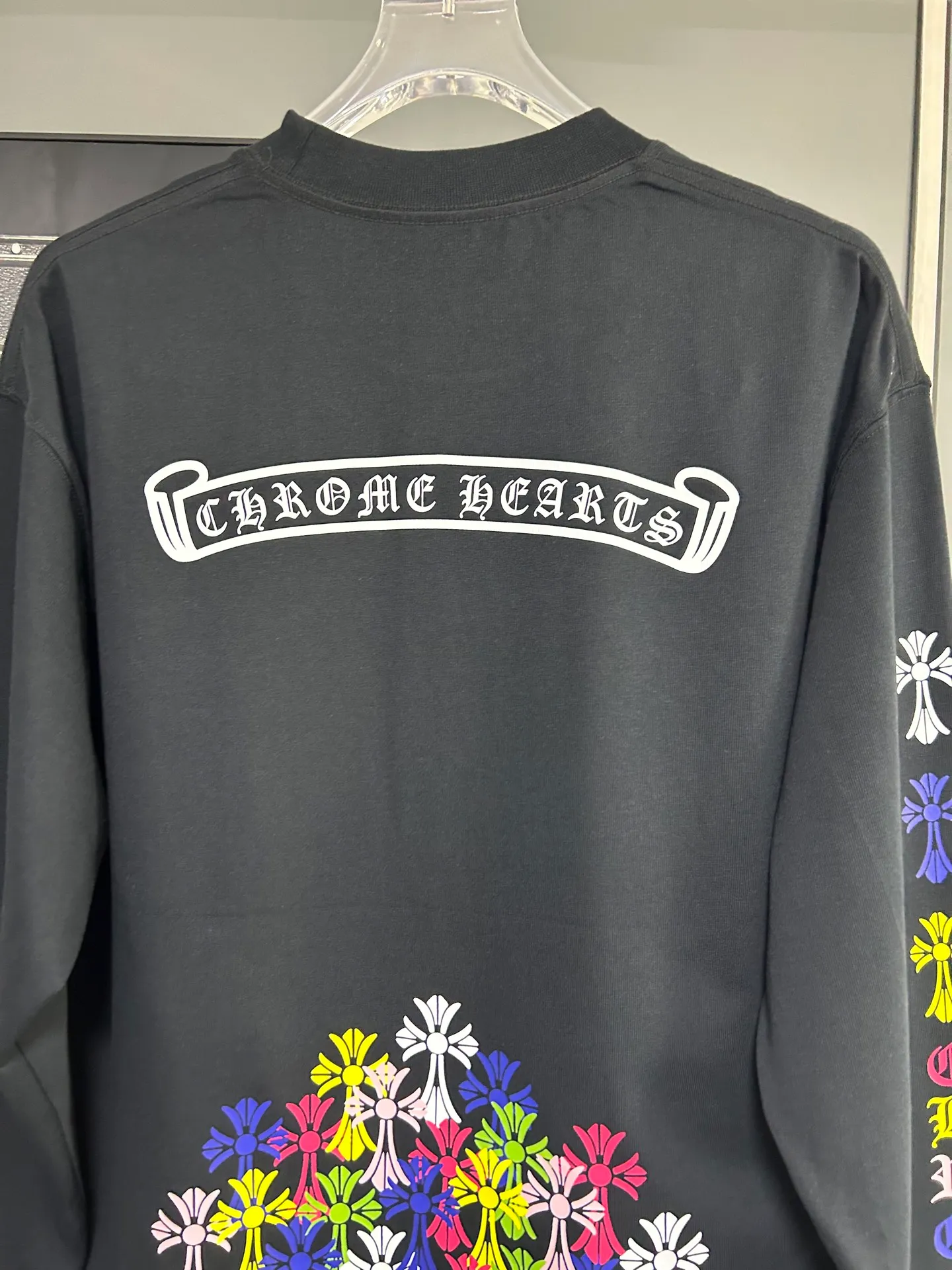 P230 2026 new (exclusive) Chrome Hearts autumn and winter limited edition heavyweight high-weight long-sleeved T-shirt, customized Dreamweaver Yayun ribbed cotton designer concept style Fabric: Heavy 380g Size: S M L XL Color: White Black